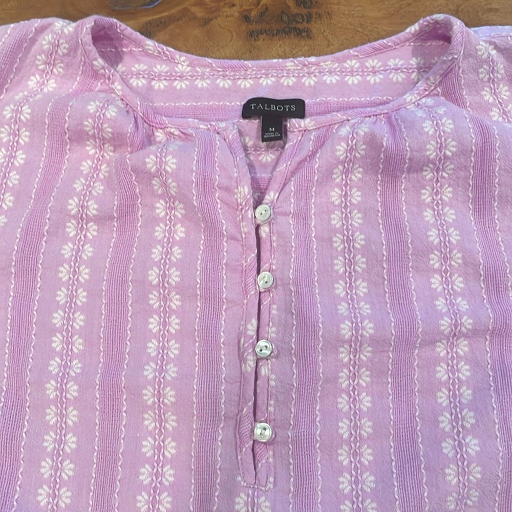 Talbots cotton shirt size M Lavender
